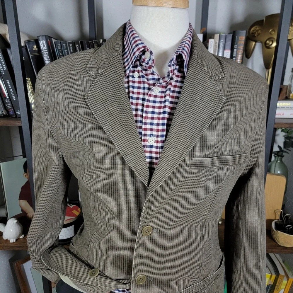VTG The Territory Ahead Men's Sport Jacket Three Button Brown‎ Cotton Blend Med
